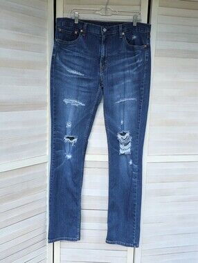 Levi's 511 Slim Fit Tall 36x36 Distressed Medium Wash